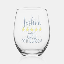 Bridal & Wedding Party 5 Sterne Onkel Groom Weinglas Ohne Stiel