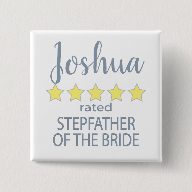 Bridal & Wedding Party 5 Sterne Stepfather of Brid Button (Vorderseite)