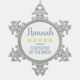 Bridal & Wedding Party 5 Sterne Stepschwester Schneeflocken Zinn-Ornament
