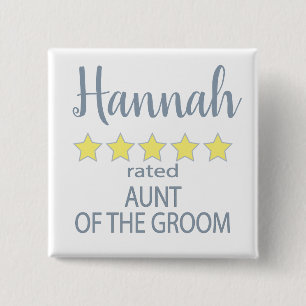 Bridal & Wedding Party 5 Sterne Tante Groom Button