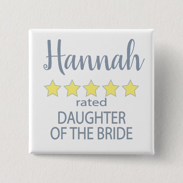 Bridal & Wedding Party 5 Sterne Tochter von Bride Button (Vorderseite)