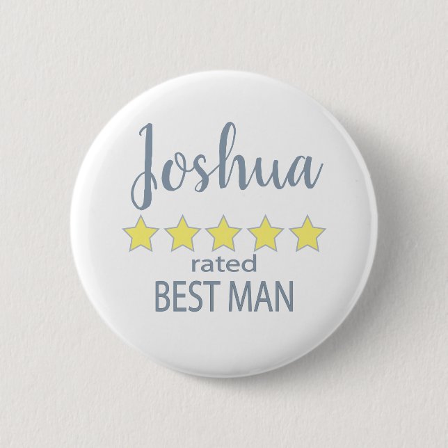 Bridal & Wedding Party 5 Sterne Trauzeuge Button (Vorderseite)