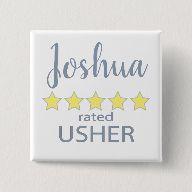 Bridal & Wedding Party 5 Sterne Usher Button (Vorderseite)