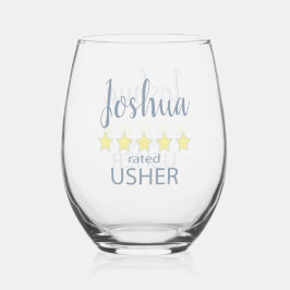 Bridal & Wedding Party 5 Sterne Usher Weinglas Ohne Stiel