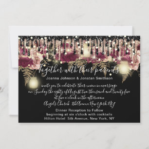 Bridal Wedding Rose Tropfen Pink Marsala Lights Bl Einladung