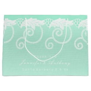 Bridal Wedding Tiffany Mint Green Royal Lace Große Geschenktüte