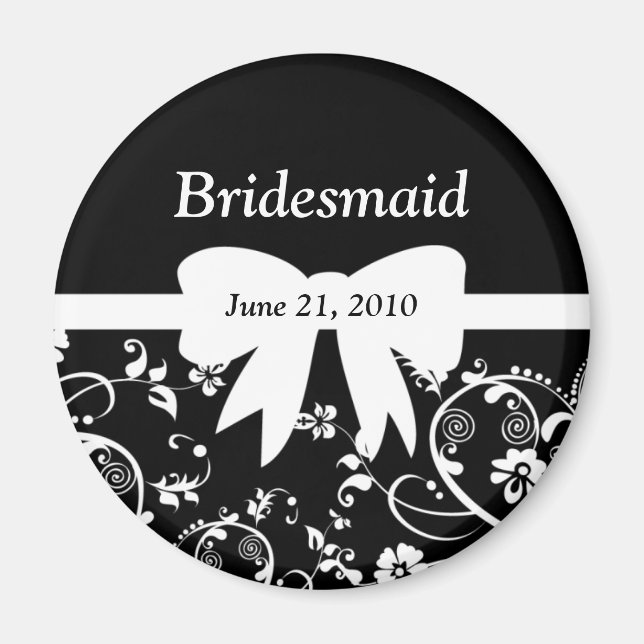 Bridal Wirbel Brautparty White Magnet (Vorne)