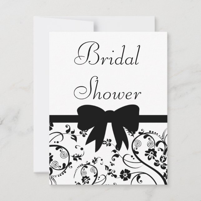 Bridal Wirbel Dusche Einladung Black (Vorderseite)