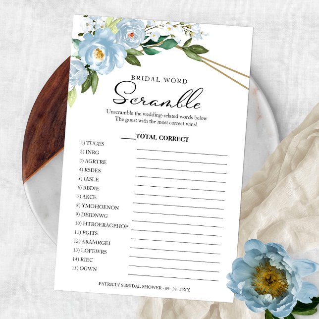 Bridal Word Scramble Game Floral Geometric Flyer (Von Creator hochgeladen)