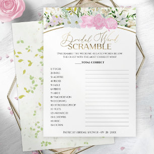 Bridal Word Scramble Game Wildblume Spring Card Einladung