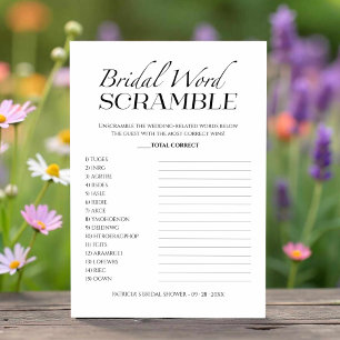 Bridal Word Scramble Minimalistisch Game Card Einladung