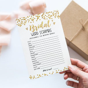 Bridal Wort mit Answers-Game-Karte verwirren Einladung