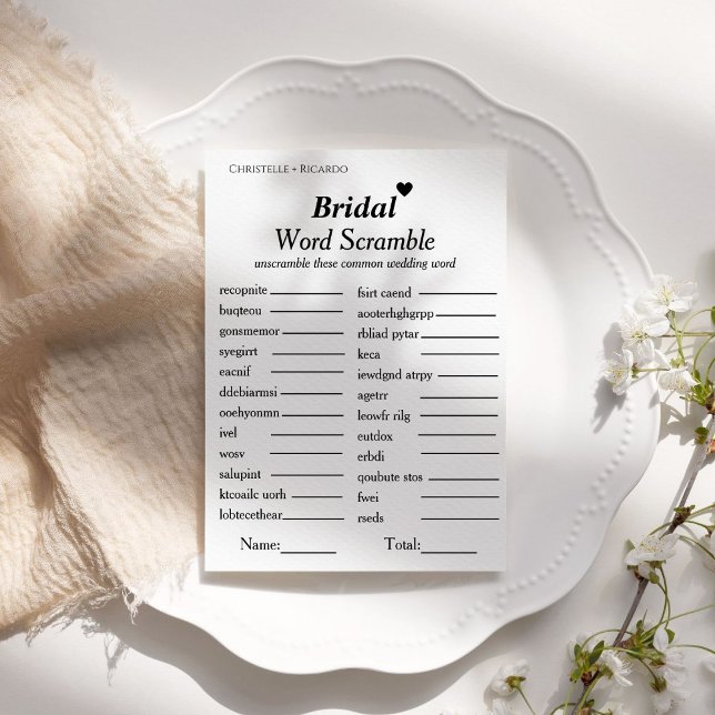 Bridal Wort Ramming Brautparty Spielkarte Einladung (Von Creator hochgeladen)