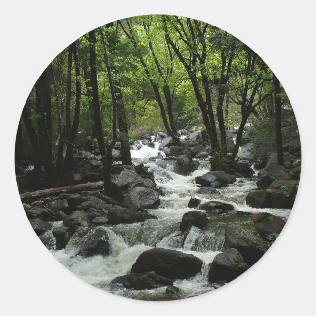 Bridalveil Creek im Yosemite-Nationalpark Runder Aufkleber (Vorderseite)