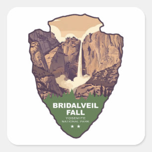 Bridalveil Fall Yosemite National Park Pfeilspitze Quadratischer Aufkleber
