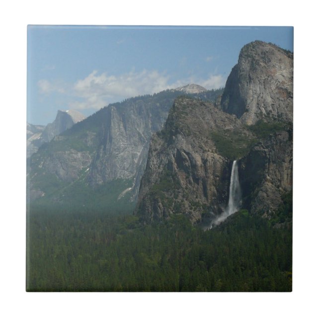 Bridalveil Falls und Halb Dome bei Yosemite Fliese (Vorderseite)