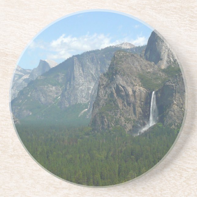 Bridalveil Falls und Halb Dome bei Yosemite Getränkeuntersetzer (Vorne)