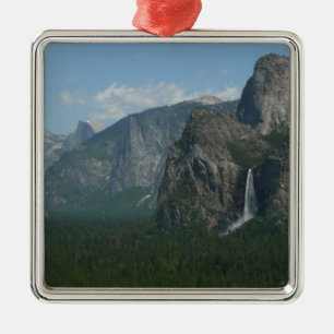 Bridalveil Falls und Halb Dome bei Yosemite Silbernes Ornament