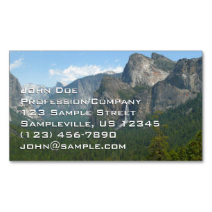 Bridalveil Falls und Half Dome im Yosemite Magnetische Visitenkarte