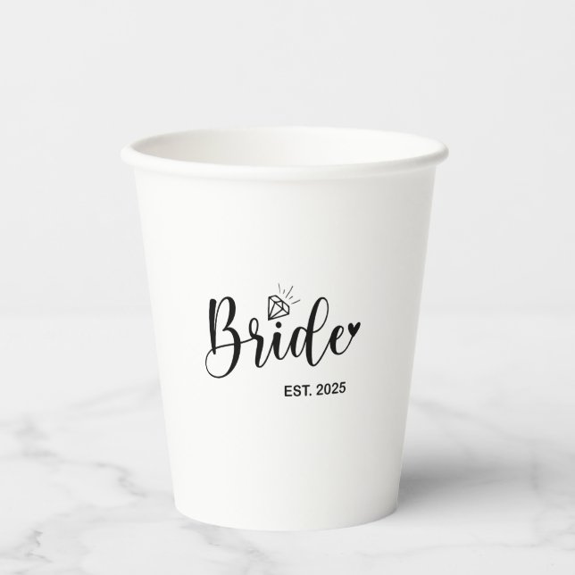 Bride 2025 Frühjahrsheirat Pappbecher (Vorderseite)