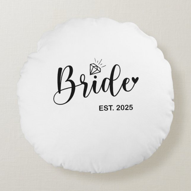 Bride 2025 Frühjahrsheirat Rundes Kissen (Vorderseite)