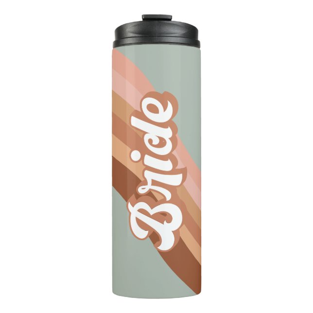 Bride 70er Groovy Retro Boho Chic Thermal Tumbler Thermosbecher (Vorderseite)