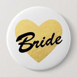 Bride Abzeichen | goldenes Herz | Junggeselinnen-A Button