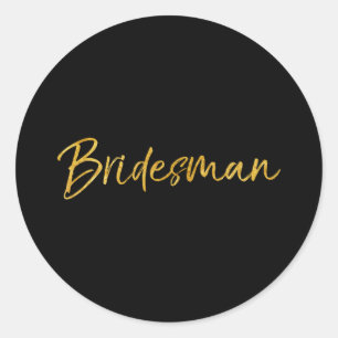 Bride &amp; Groom Wedding Design Studio Mens Black Runder Aufkleber