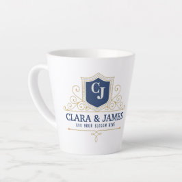 Bride And Groom Monogram Names Elegant Weeding Milchtasse