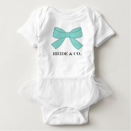 BRIDE Aquamarin Blue Bow Tutu Dusche Party Baby Strampler