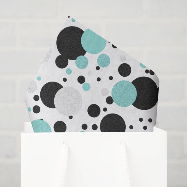 BRIDE Aquamarin Blue Polka Dot Brautparty Party Seidenpapier (Geschenktüte)