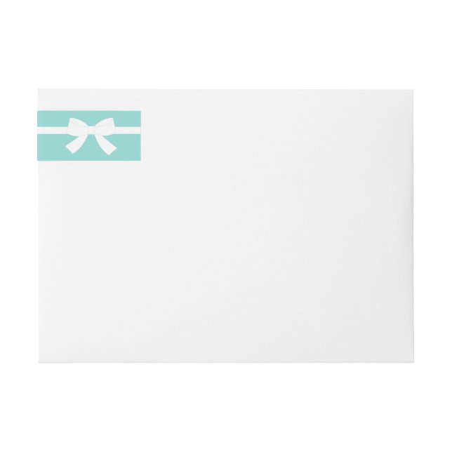 BRIDE Aquamarin Blue White Bow Address Envelope (Vorderseite)