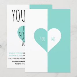 BRIDE Aquamarin Blue You & Me Wedding Suite Party Einladung