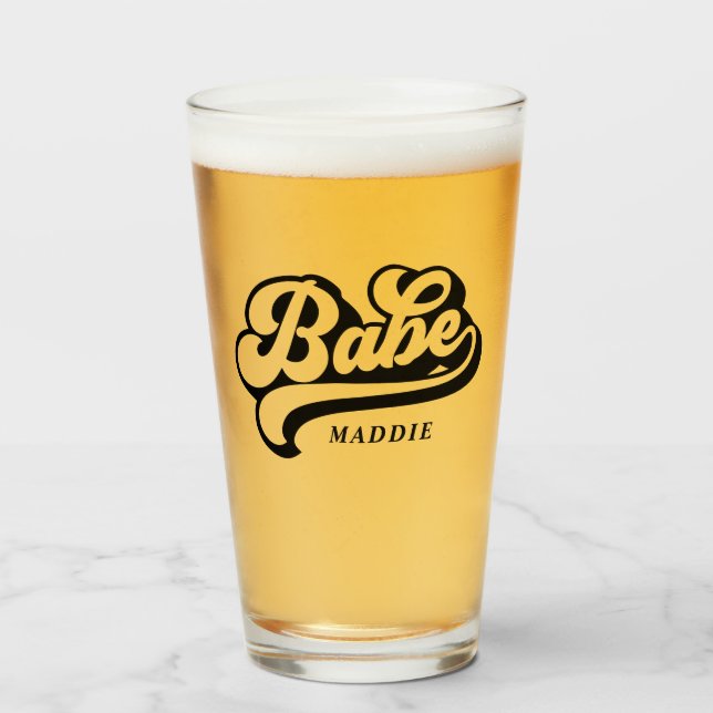 Bride Babe Bachelorette Individuelle Name Glass Glas (Vorne (Gefüllt))