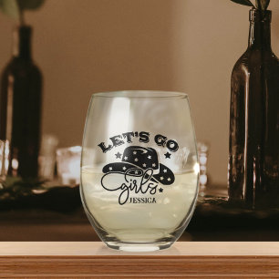 Bride Babe Bachelorette Individuelle Name Stemless Weinglas Ohne Stiel