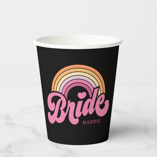 Bride Babe Individuelle Name Paper Cup Pappbecher (Vorderseite)