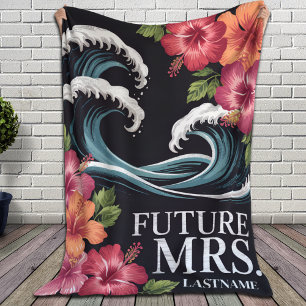 Bride Bachelorette Geschenk für Beach Wedding Vibe Fleecedecke