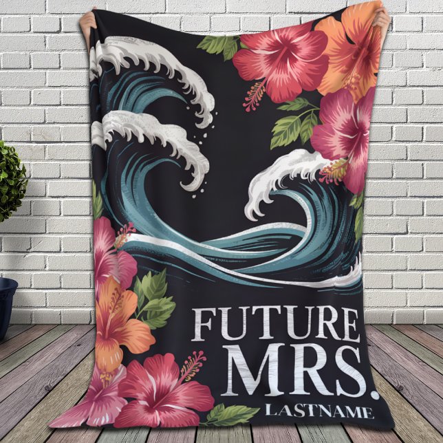 Bride Bachelorette Geschenk für Beach Wedding Vibe Fleecedecke (Von Creator hochgeladen)