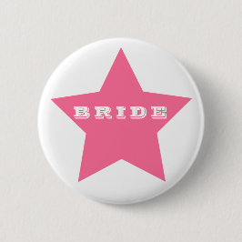 BRIDE | Big HOT PINK Star Button
