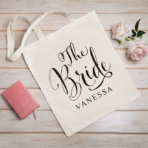 Bride Black Script Personalisiert Wedding