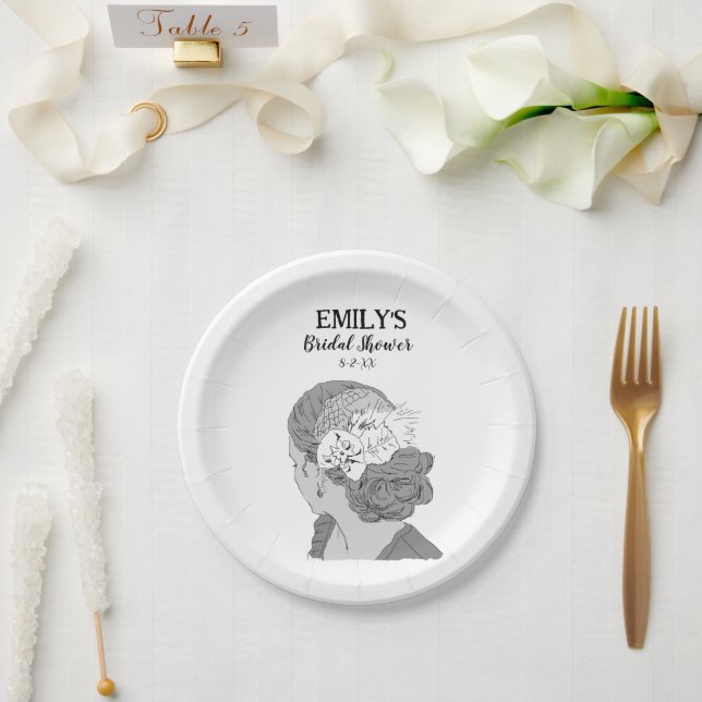 Bride Blonde Floral Welcome Brautparty Pappteller (Hochzeit)