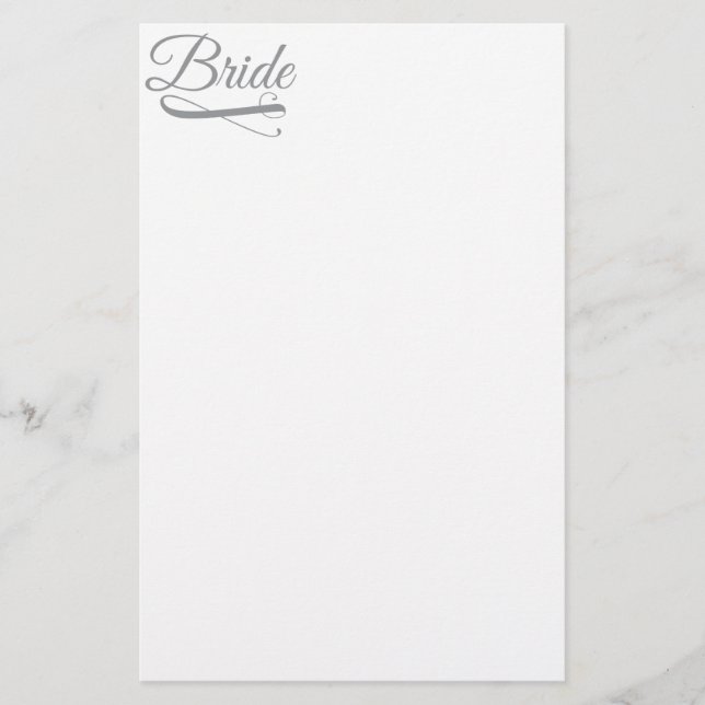 Bride Blüh Gray Briefpapier (Vorderseite)