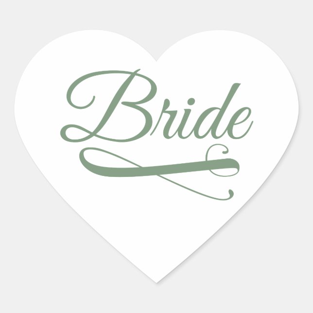 Bride Blühe Green Herz-Aufkleber (Vorderseite)