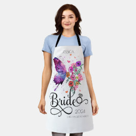 Bride boho Floral Butterfly Küche Geschenk Schürze