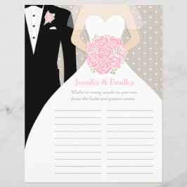 Bride Brautparty Word Game rosa Possenkleid
