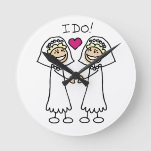 Bride-Bride I Do Runde Wanduhr