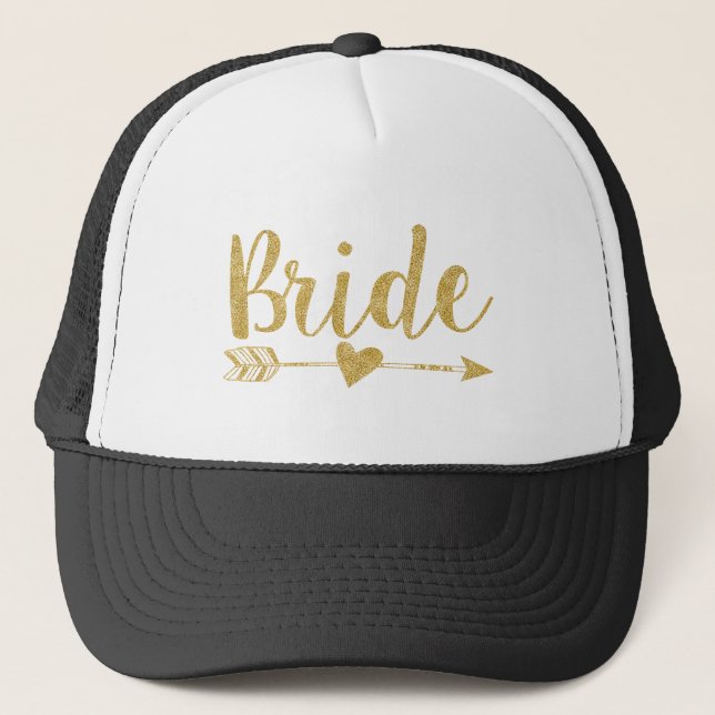 Bride|Bride Stamm|Golden Glitzer Print Truckerkappe (Vorderseite)