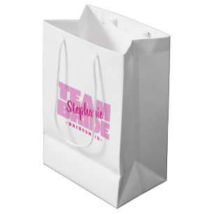 Bride Bride Wedding Individuelle Name Pink Mittlere Geschenktüte