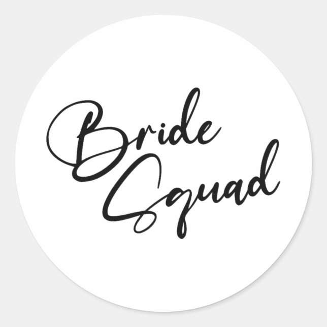 Bride Bridesmaid Bride Squad Junggeselinnen-Abschi Runder Aufkleber (Vorderseite)