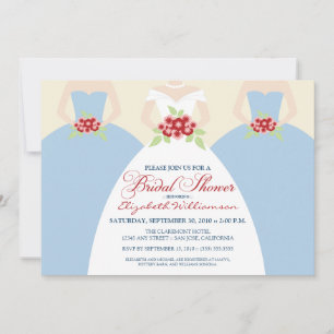Bride & Bridesmaids Brautparty Invite (blau) Einladung